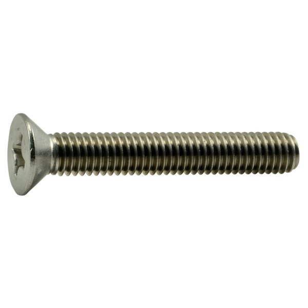 Midwest Fastener 3/18"-16 x 2-1/2 in Phillips Flat Machine Screw, Plain Stainless Steel, 4 PK 39666